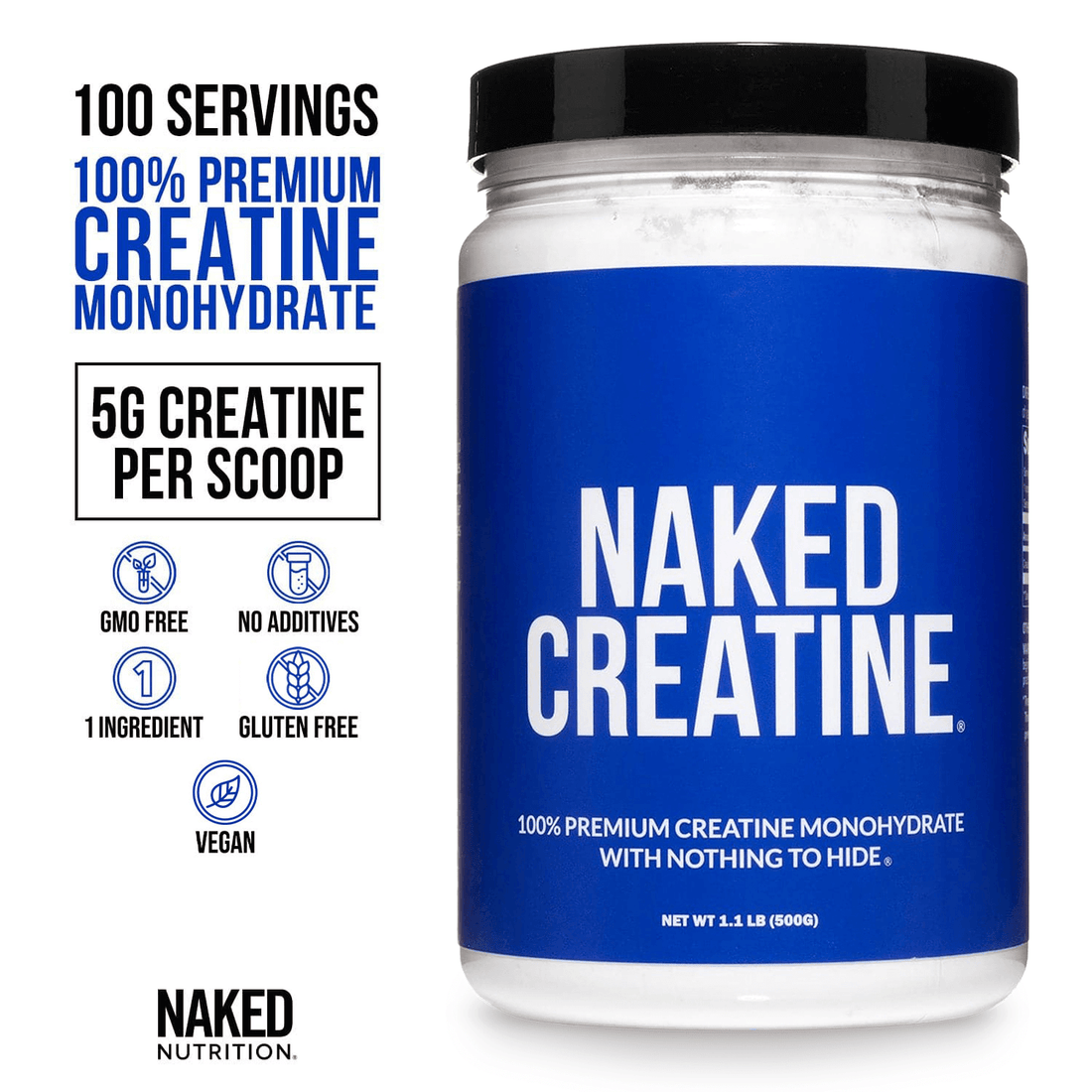 Creatine Monohydrate Powder | Naked Creatine - 1.1LB