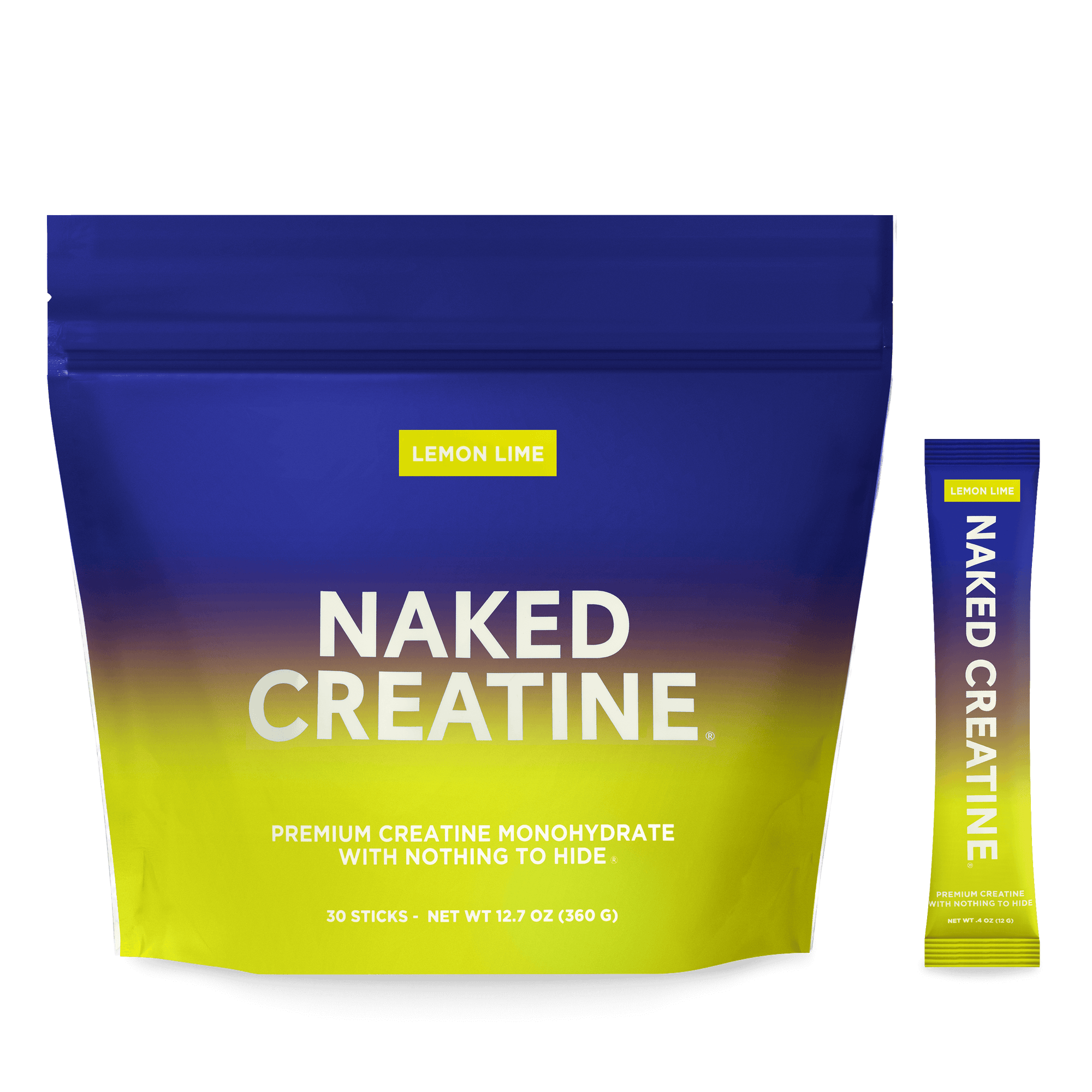 Lemon Lime Creatine Travel Packs | Naked Creatine - 30 Servings
