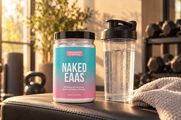 Add our strawberry lemonade EAAs powder to water, sports drinks or juice drinks. Best used shortly before exercise or just after a workout.
