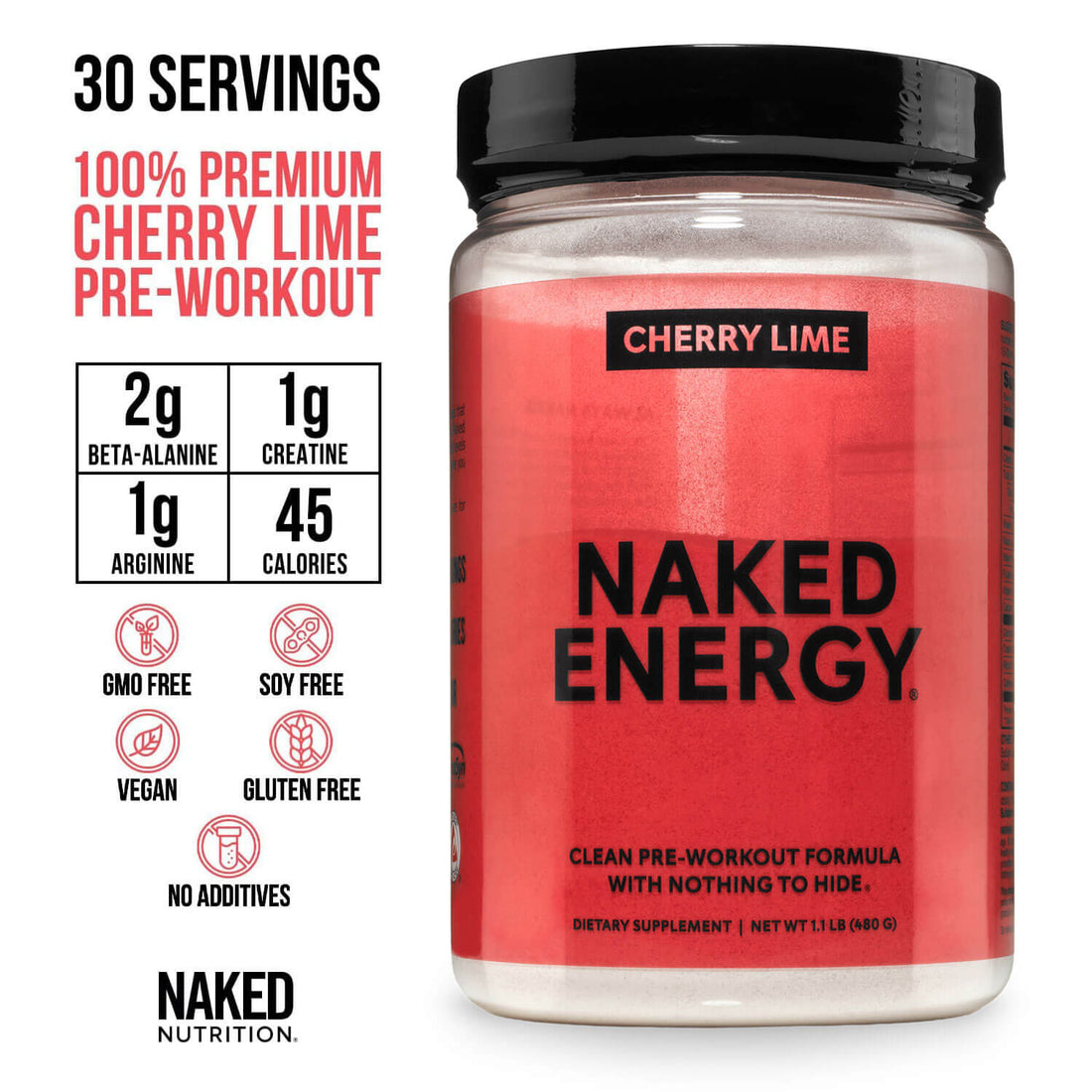 Suplemento preentrenamiento con cítricos | Naked Energy - 30 porciones