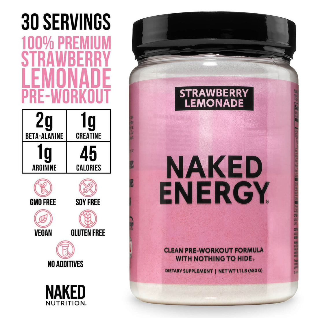 Suplemento preentrenamiento con cítricos | Naked Energy - 30 porciones