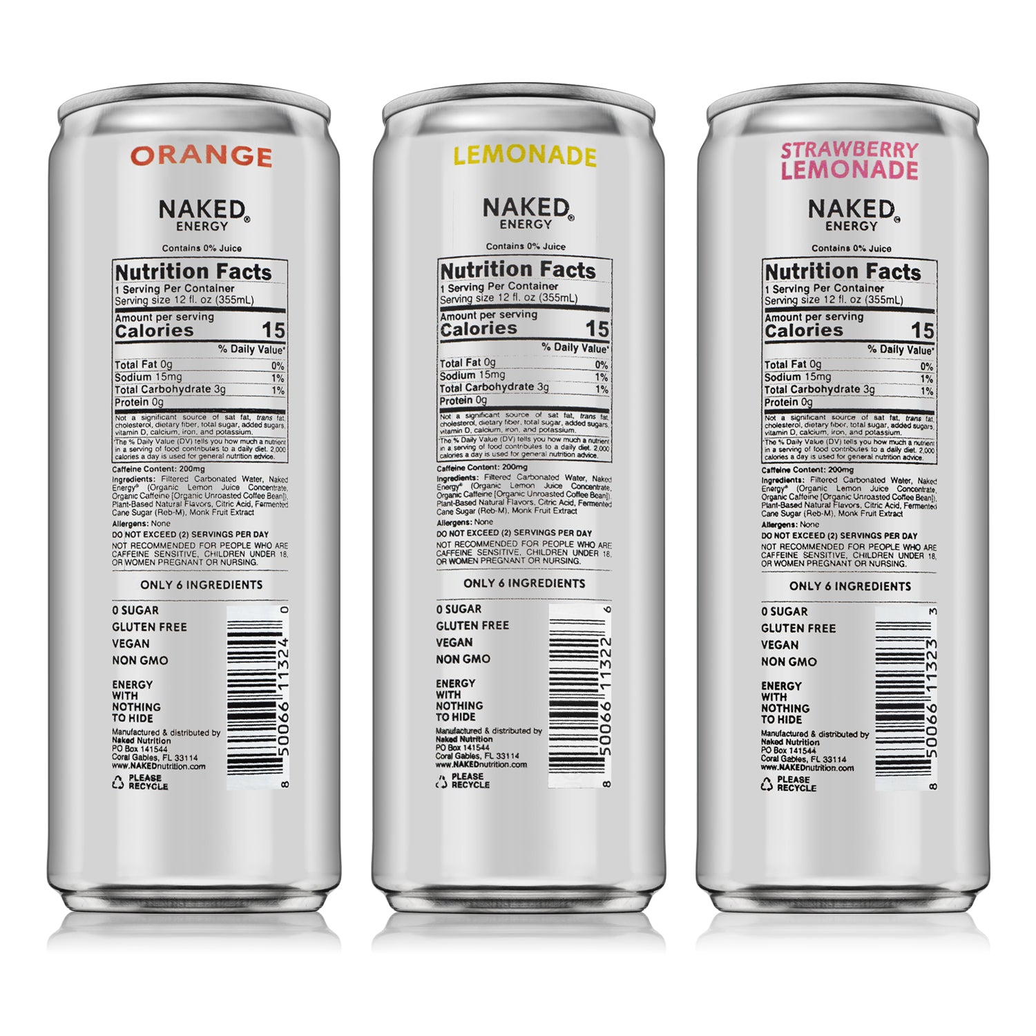 NAKED Sparkling Energy 3-Pack Variety