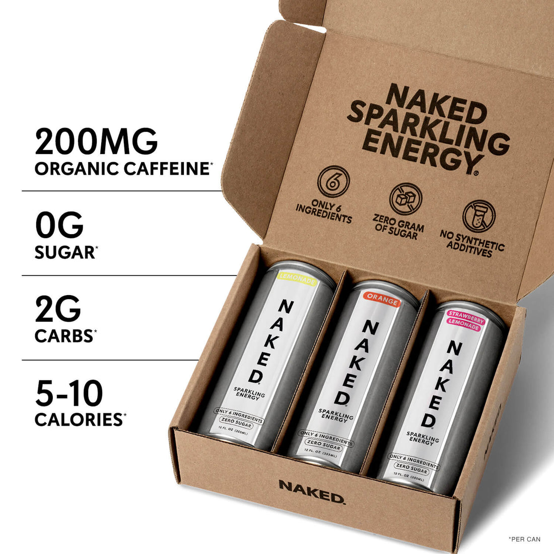 Kits de Muestra de Energía Espumosa | Bebidas Energéticas Espumosas Naked - Kits de Muestra