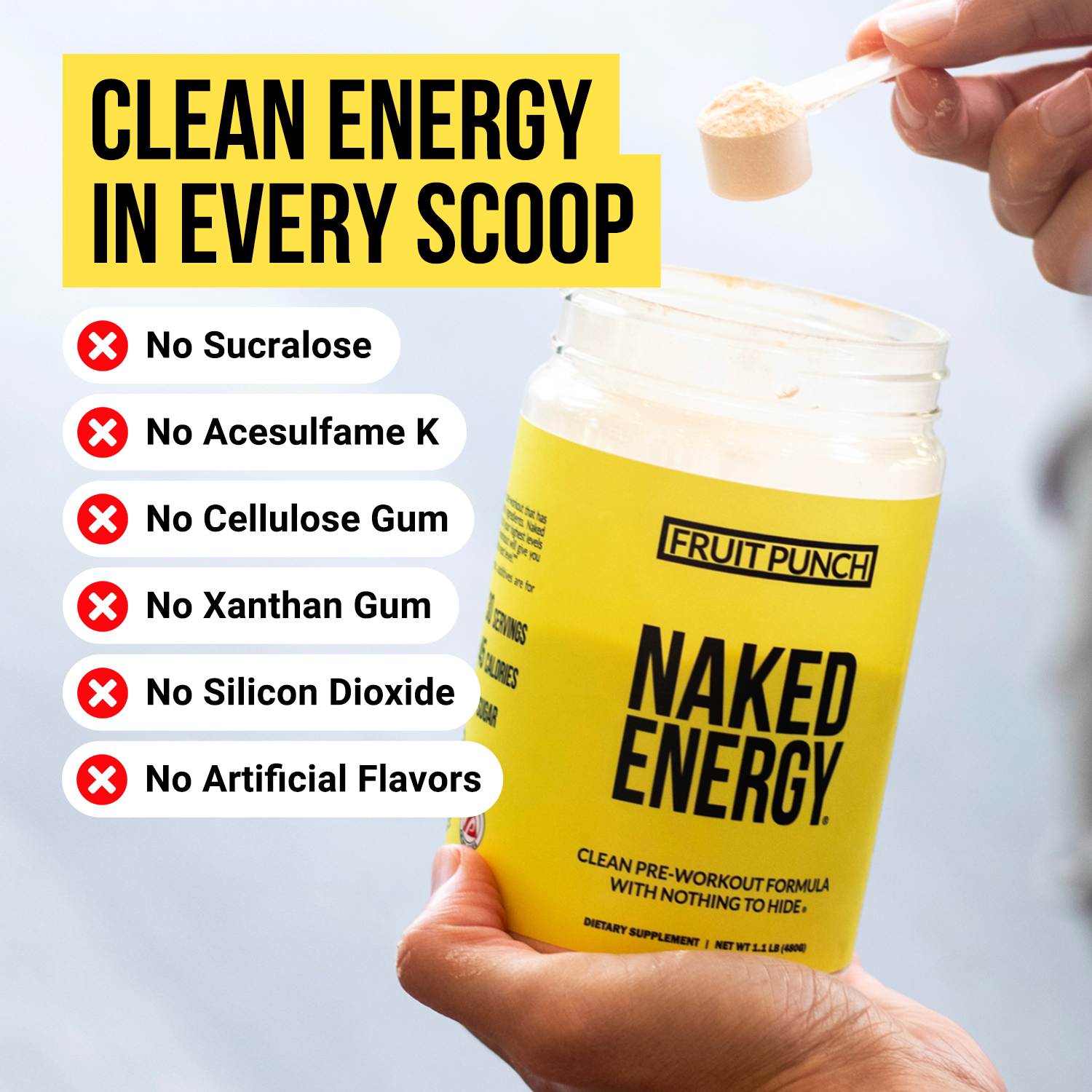 Fruit Punch Pre Workout Supplement | Naked Energy - 30 Servings - Image 4