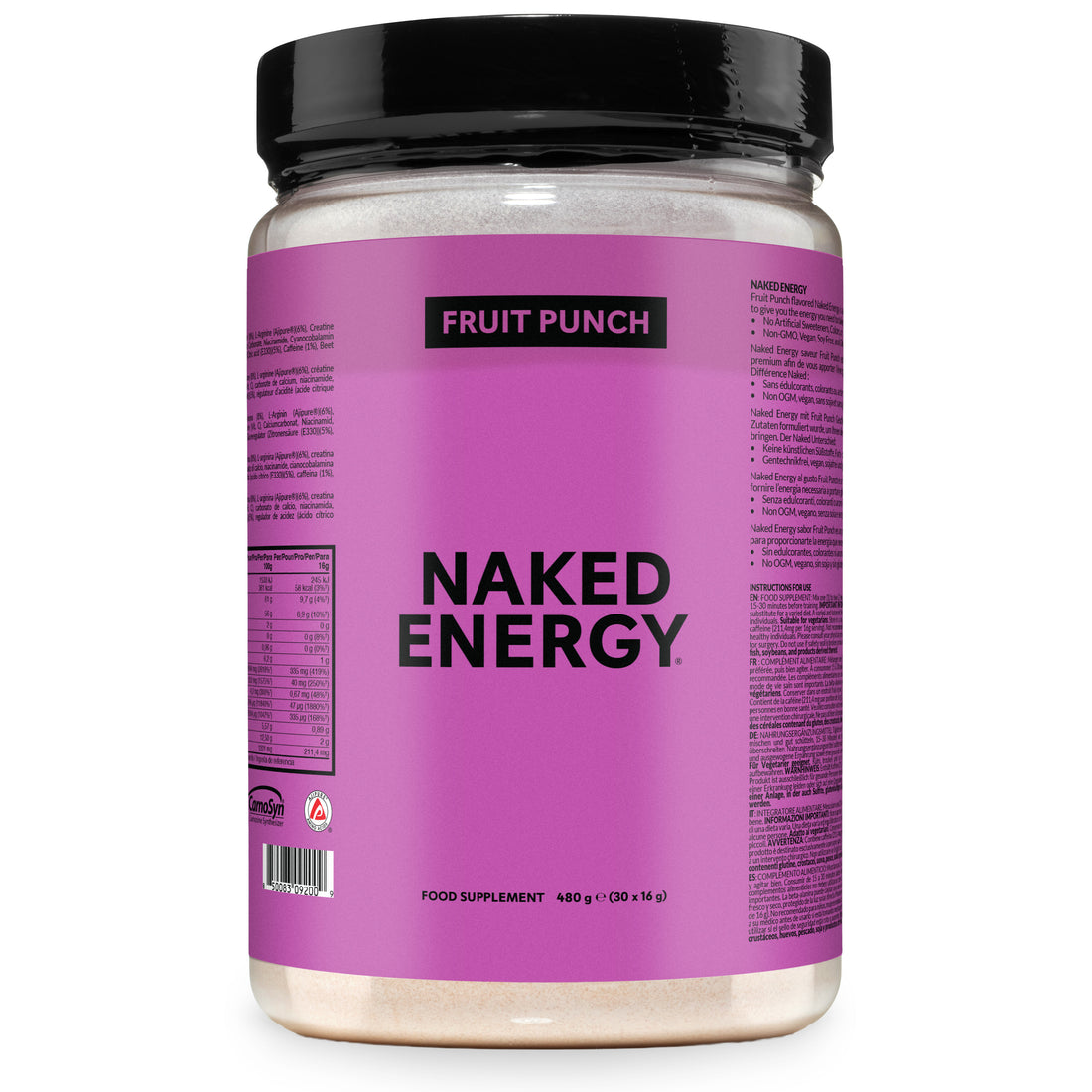 Fruit Punch Pre Workout Supplement | Naked Energy - 480g