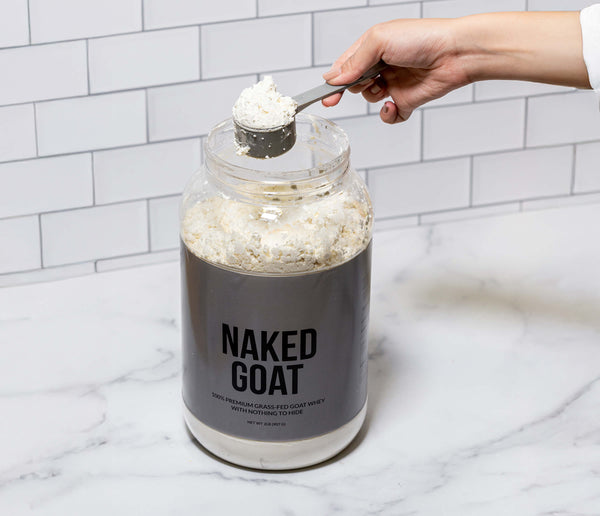Mix three scoops into 6-10oz of milk, water, or your preferred beverage. Add fruits and vegetables for taste as Naked Goat is unflavored.