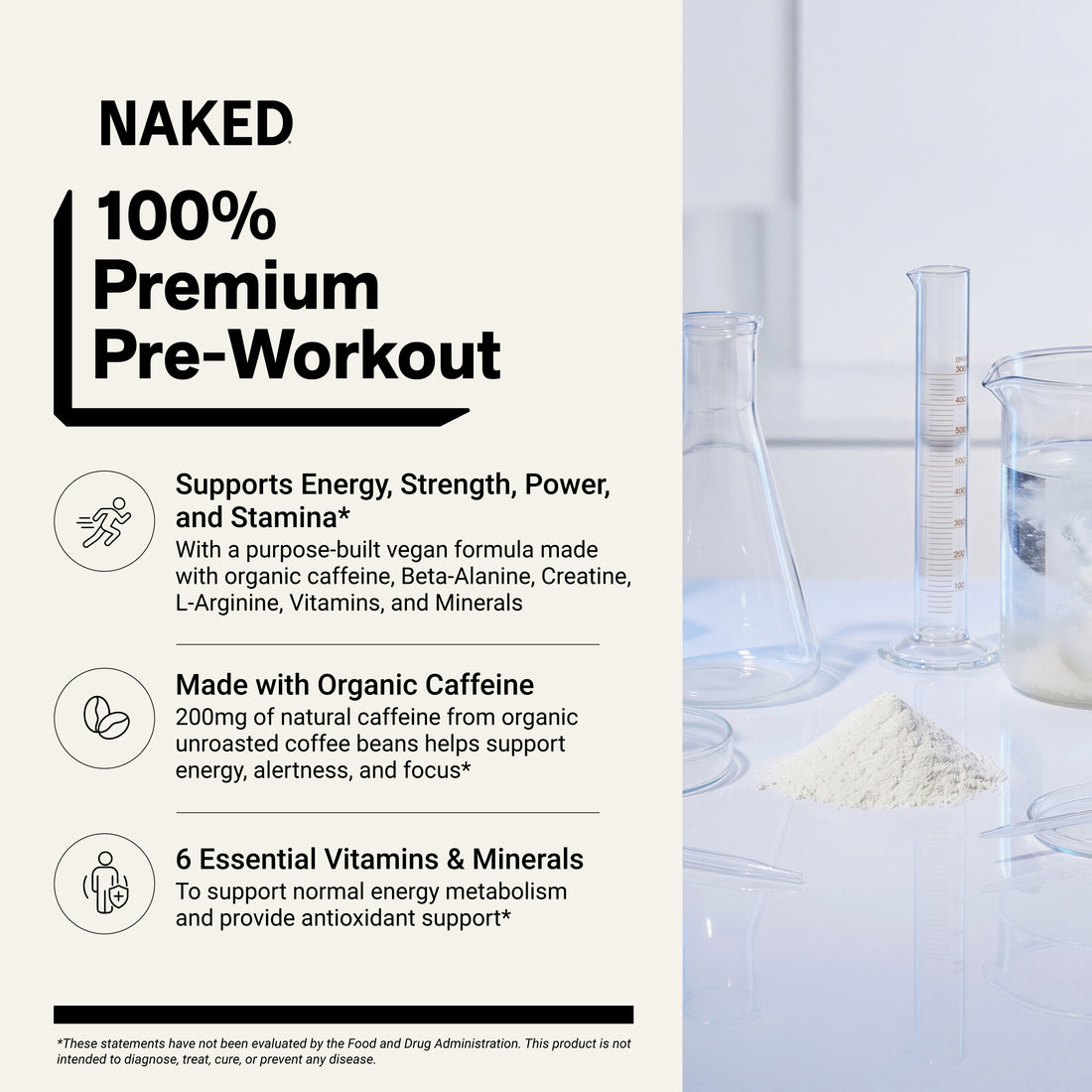 Pre Workout-tillskott | Naked Energy - 50 portioner
