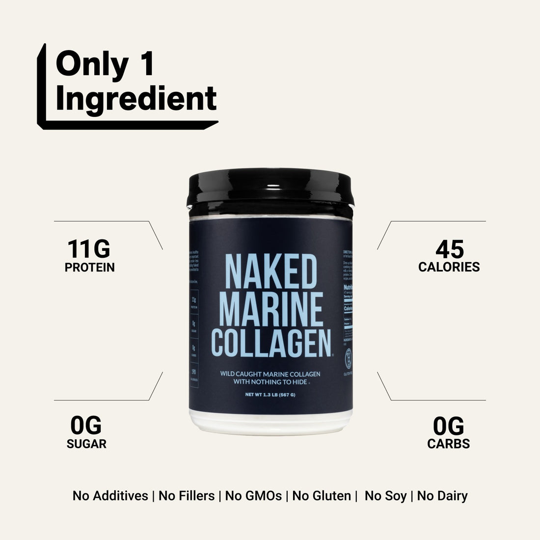 Proteína en polvo de péptidos de colágeno marino | Naked Marine Collagen