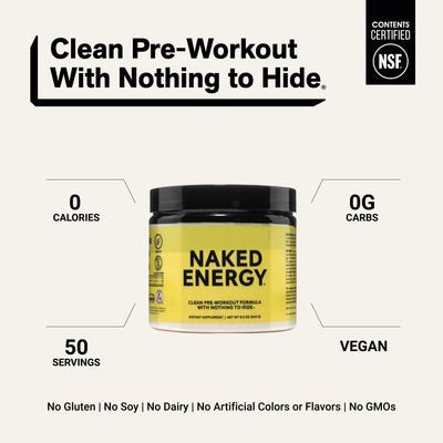 Pre Workout-tillskott | Naked Energy - 50 portioner