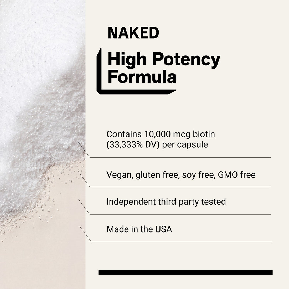 Daily Biotin Supplement | Naked Biotin - 120 Capsules