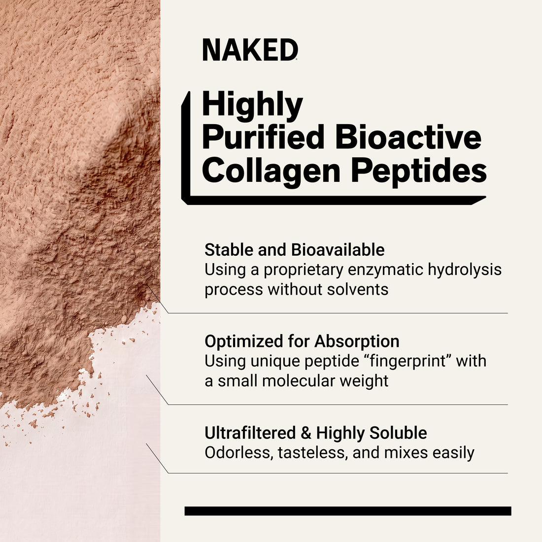 Poudre de Peptides de Collagène au Chocolat | Naked Collagen - 1.3 LB