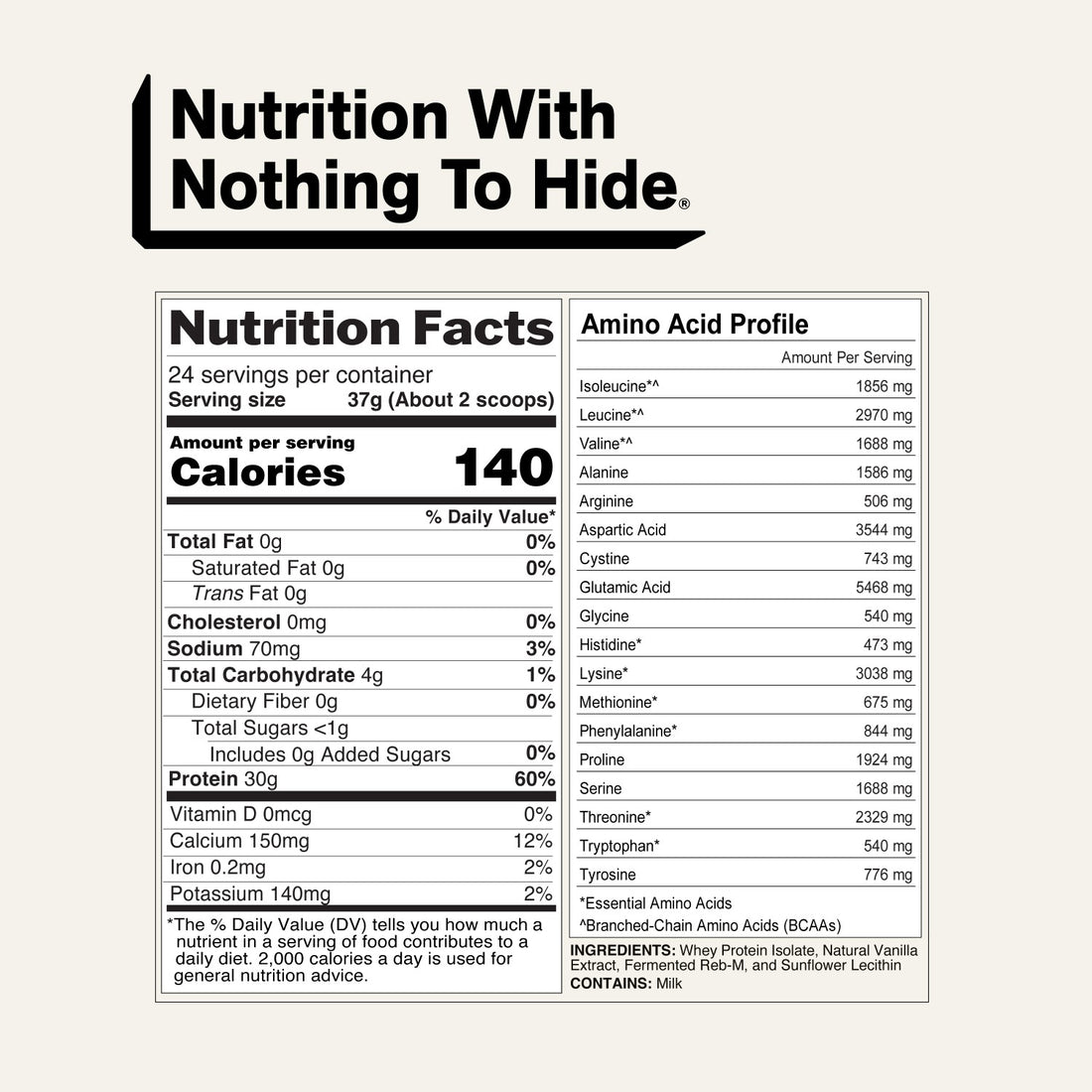 Vanilla Grass-Fed Whey Isolate Protein Powder | Naked Whey Isolate - 2LB