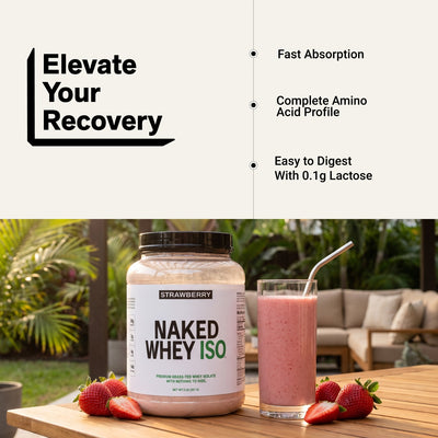 Strawberry Grass-Fed Whey Isolate Protein Powder | Naked Whey Isolate - 2LB