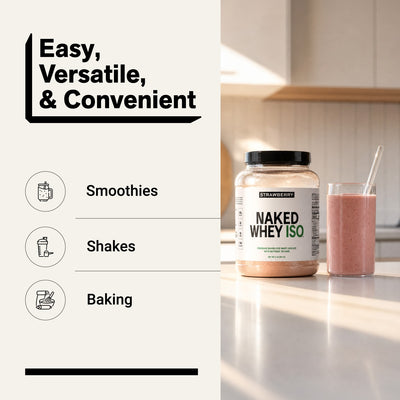 Strawberry Grass-Fed Whey Isolate Protein Powder | Naked Whey Isolate - 2LB