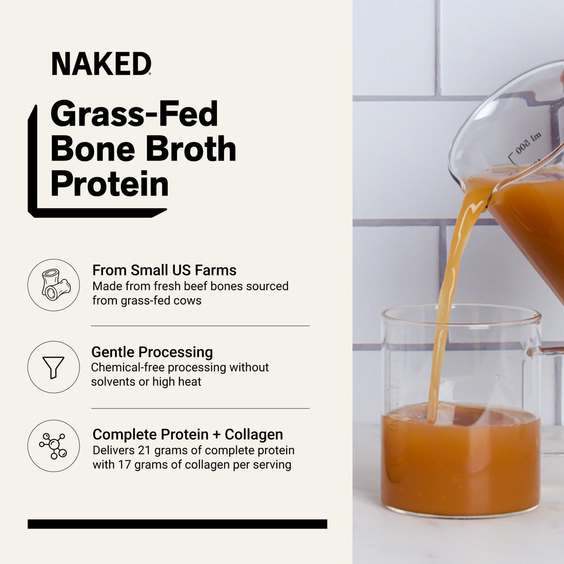 Bone Broth Protein Powder | Naked Bone Broth - 1LB