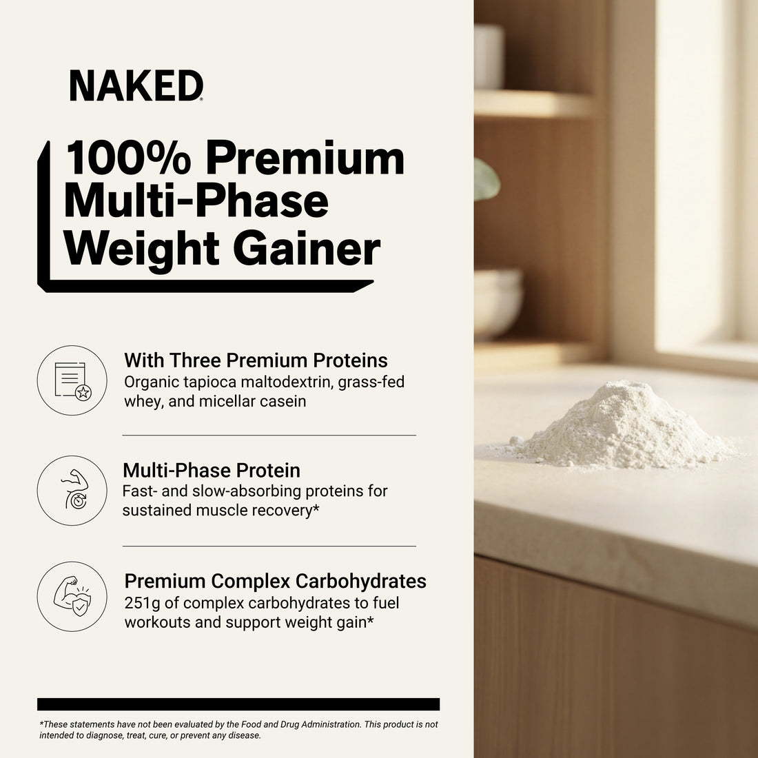 Integratore proteico per aumento di massa alla vaniglia | Naked Vanilla Mass - 12LB