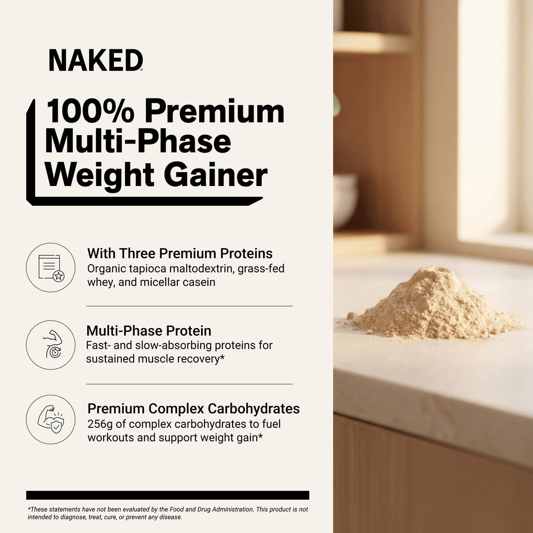 Chocolate Peanut Butter Mass Gainer Protein Supplement | Naked Mass - 8LB