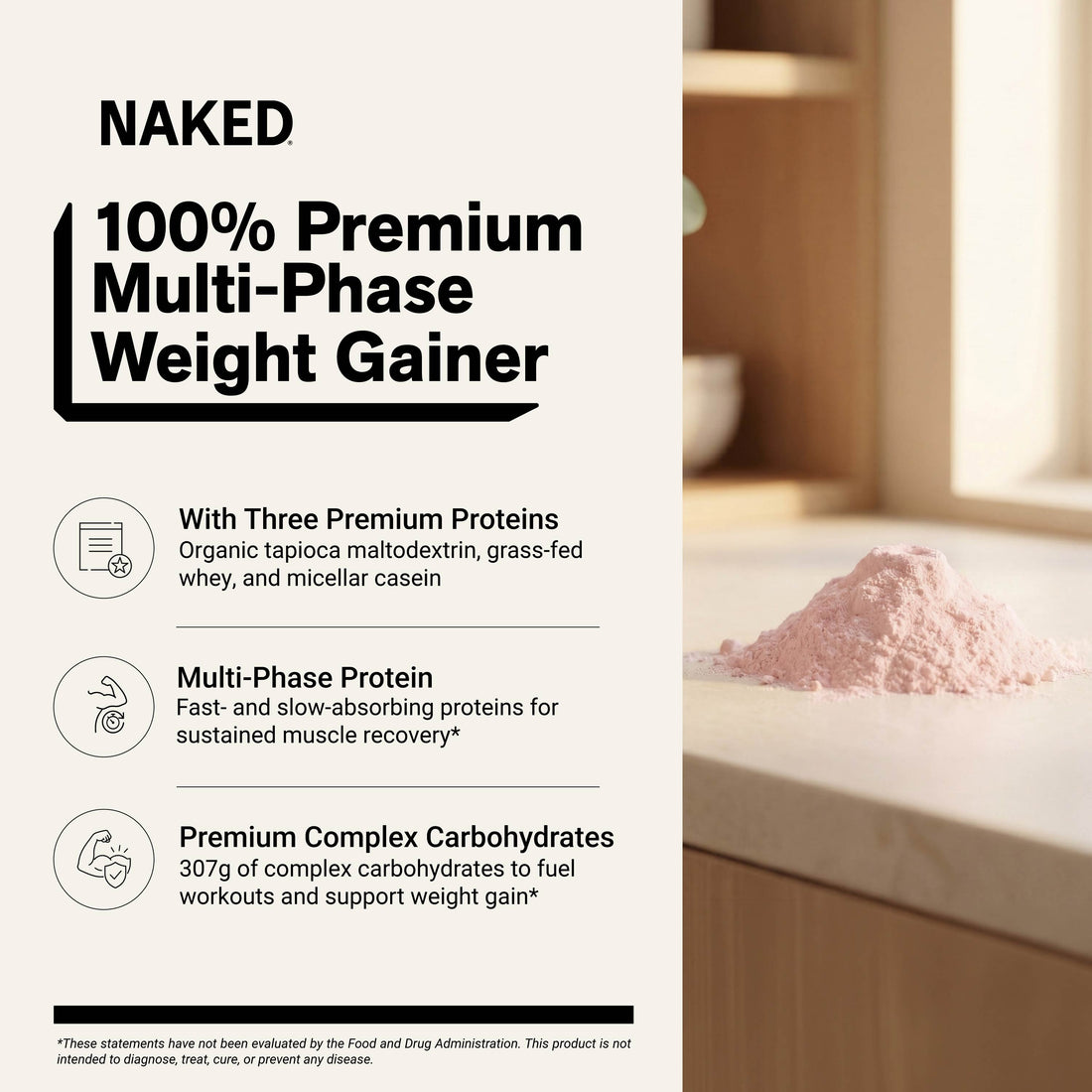 Integratore Proteico per Massa al Gusto Fragola | Naked Mass - 8LB