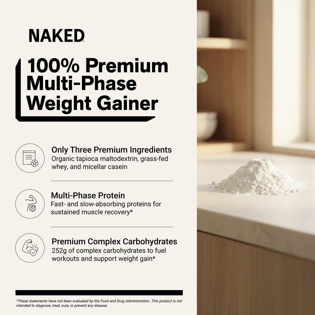Suplement białkowy na przyrost masy | Naked Mass - 8LB