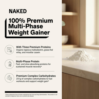 Vanilla Mass Gainer Protein Supplement | Naked Vanilla Mass - 8LB