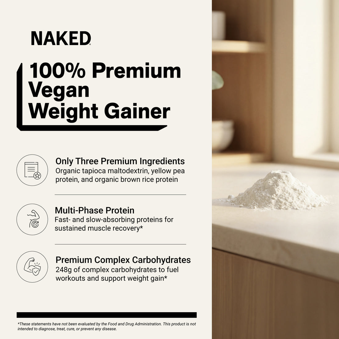 Vegan Mass Gainer Supplement | Naked Vegan Mass - 12LB