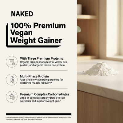 Vanilla Vegan Weight Gainer Supplement | Naked Vegan Mass - 12LB