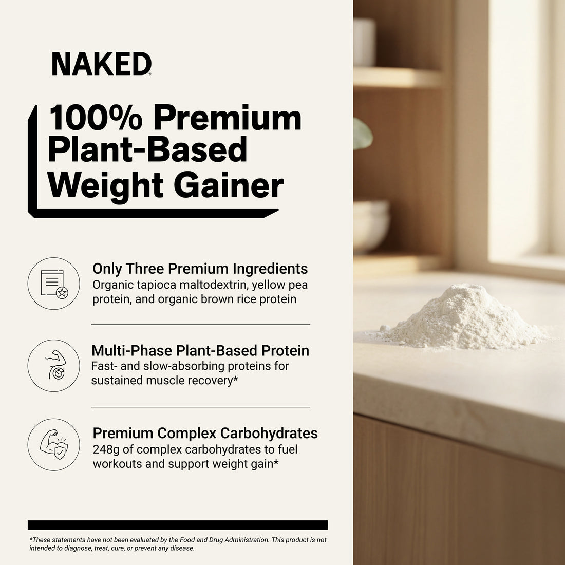 Vegan Weight Gainer Supplement | Naked Vegan Mass - 8LB
