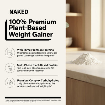 Vanilla Vegan Mass Gainer Supplement | Naked Vegan Mass - 8LB
