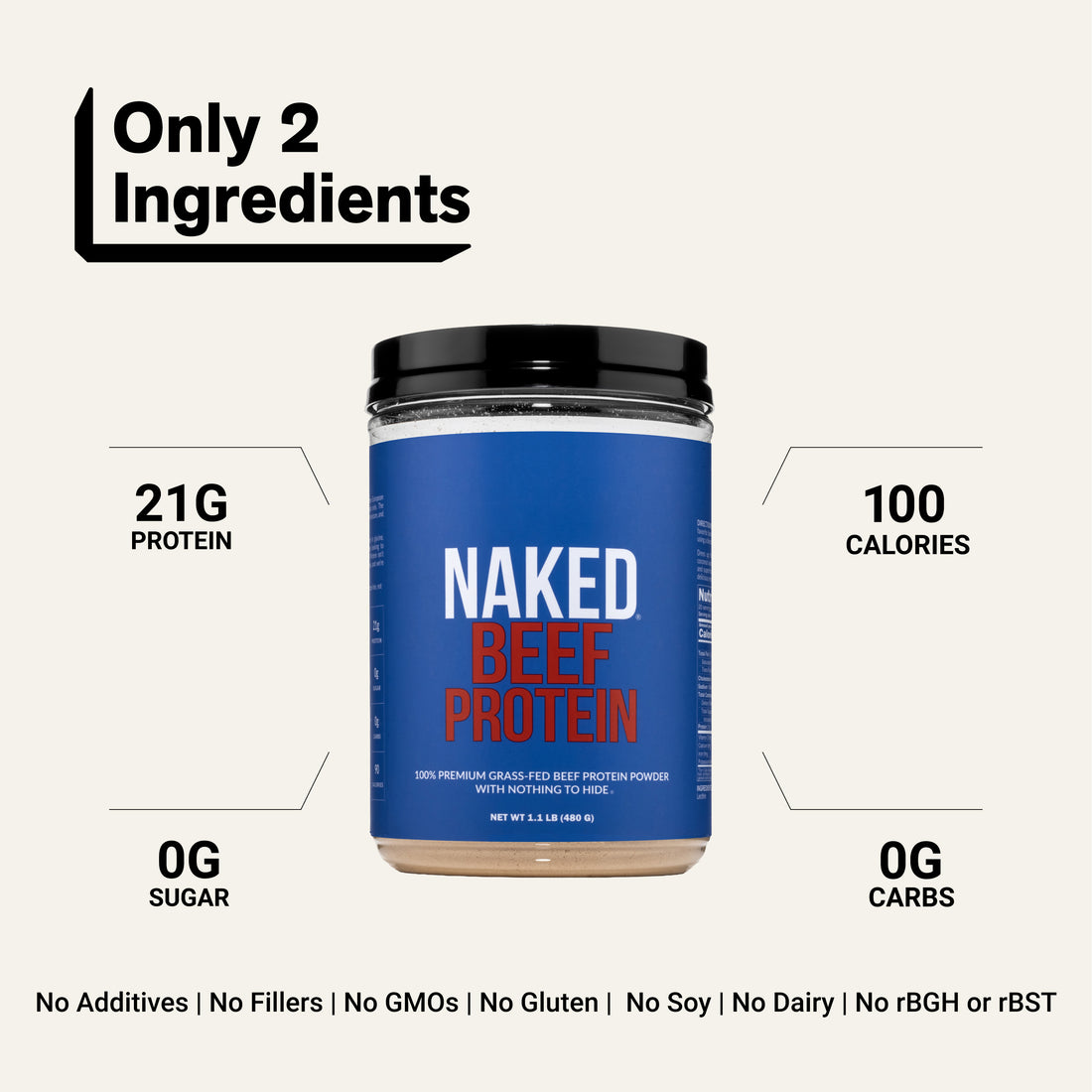 Poudre de Protéine de Bœuf | Protéine de Bœuf Naked - 1,1LB