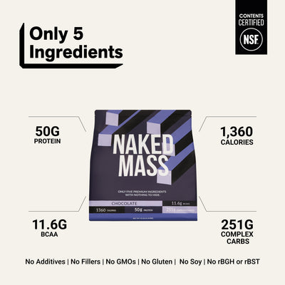 Suplement białkowy na masę czekoladową | Naked Chocolate Mass - 12LB