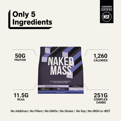 Integratore proteico per aumento di massa alla vaniglia | Naked Vanilla Mass - 12LB
