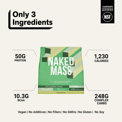 Vegan Mass Gainer Supplement | Naked Vegan Mass - 12LB