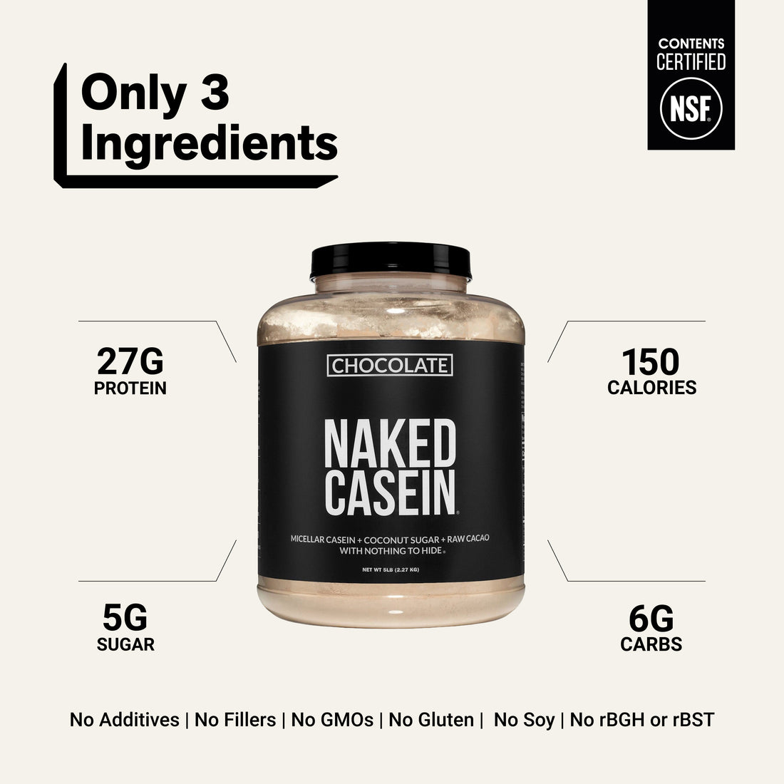 Chocolate Casein Protein Powder - 5LB