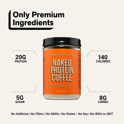 Café glacé protéiné latte noisette | Naked Protein Coffee - 17 portions