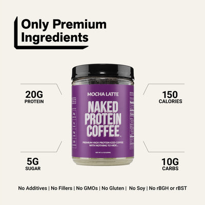 Mocha Latte Protein Iskaffe | Naked Protein Coffee - 17 Portioner