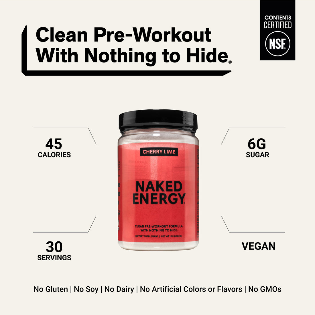Zitrus-Pre-Workout-Ergänzung | Naked Energy - 30 Portionen