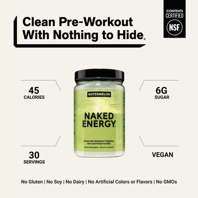 Suplement Przedtreningowy o Smaku Arbuzowym | Naked Energy - 30 Porcji