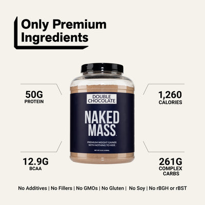 Supplément de protéines de gain de poids au double chocolat | Naked Mass - 8LB