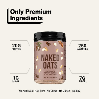 Chocolate Peanut Butter Protein Oats | Naked Oats