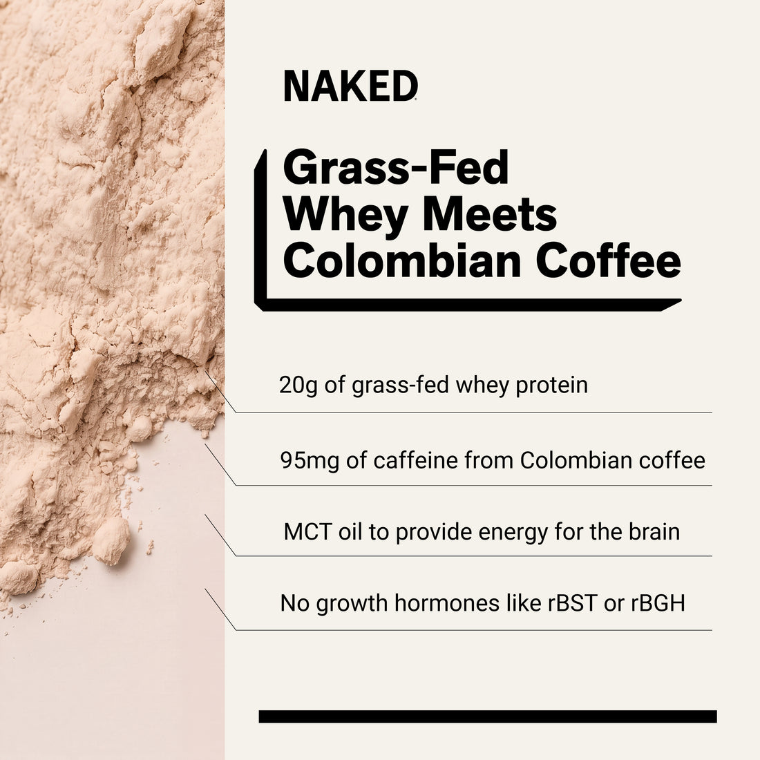 Café glacé protéiné latte noisette | Naked Protein Coffee - 17 portions