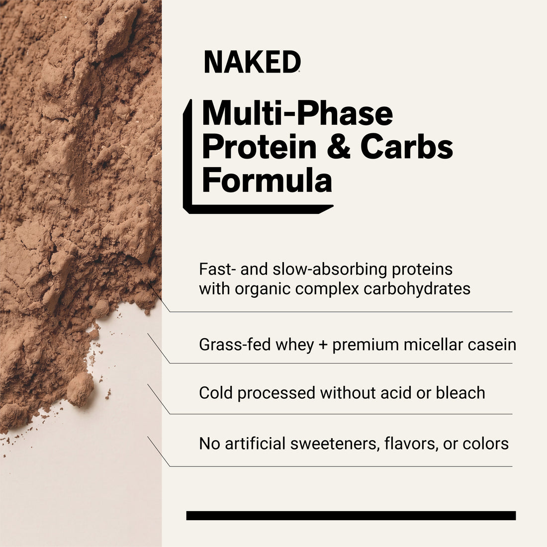 Suplement białkowy na masę czekoladową | Naked Chocolate Mass - 12LB