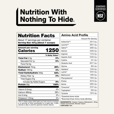 Mass Gainer Protein Supplement | Naked Mass - 12LB