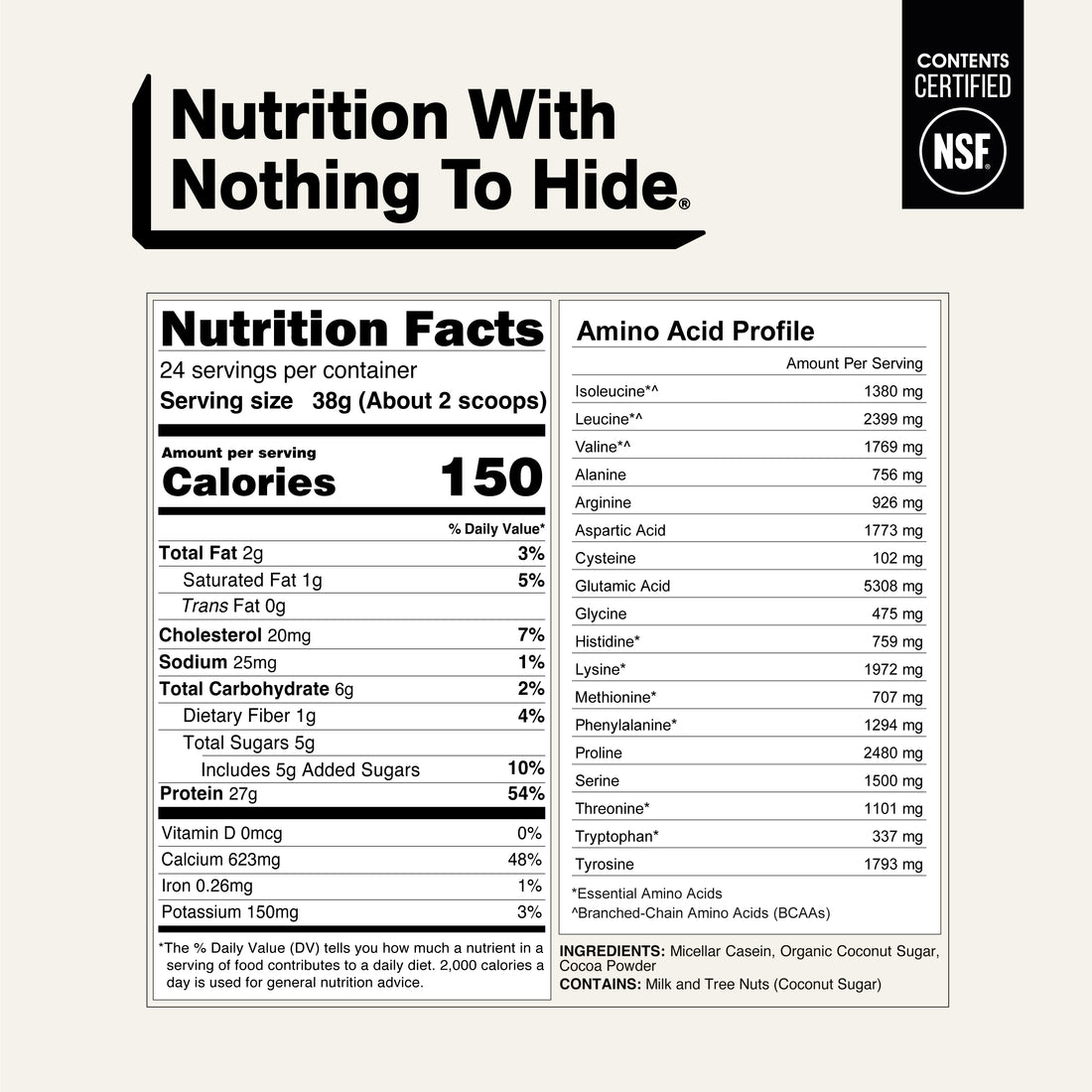 Proteine della Caseina al Cioccolato | Naked Chocolate Casein - 2LB