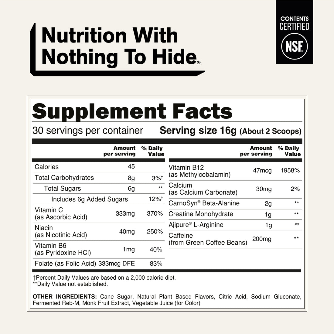 Zitrus-Pre-Workout-Ergänzung | Naked Energy - 30 Portionen