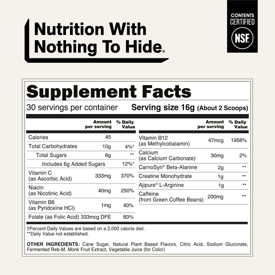 Suplemento preentrenamiento con cítricos | Naked Energy - 30 porciones