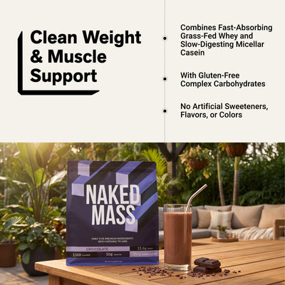 Suplement białkowy na masę czekoladową | Naked Chocolate Mass - 12LB