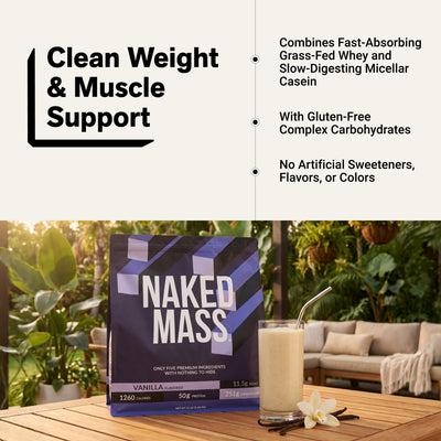 Integratore proteico per aumento di massa alla vaniglia | Naked Vanilla Mass - 12LB