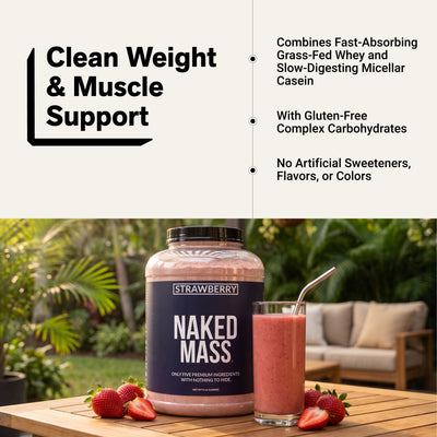 Integratore Proteico per Massa al Gusto Fragola | Naked Mass - 8LB