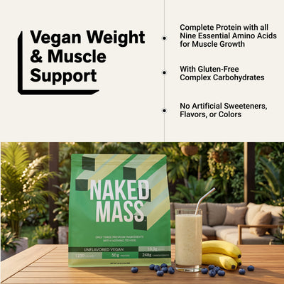Vegan Mass Gainer Supplement | Naked Vegan Mass - 12LB