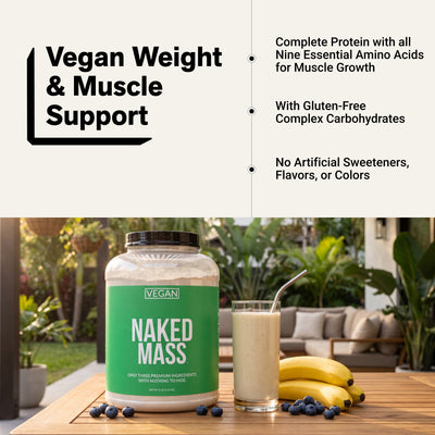 Vegan Weight Gainer Supplement | Naked Vegan Mass - 8LB